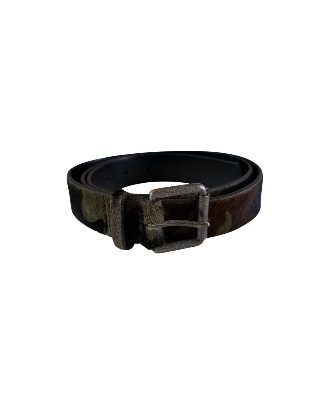 J Crew Camouflage Genuine Italian Leather Belt Wmns L